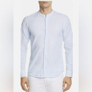 Ermenegildo Z Zegna Tennis Band All Over Print Collar Shirt Men Size M